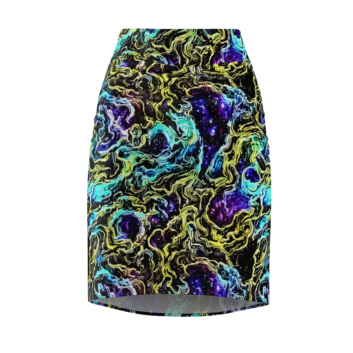 Nightwave Marble on Pencil Skirt — Front