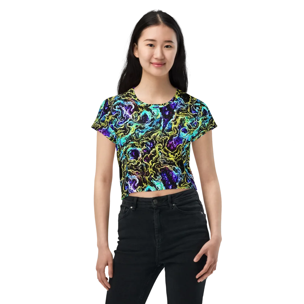 Nightwave Marble on Crop Tee — Front