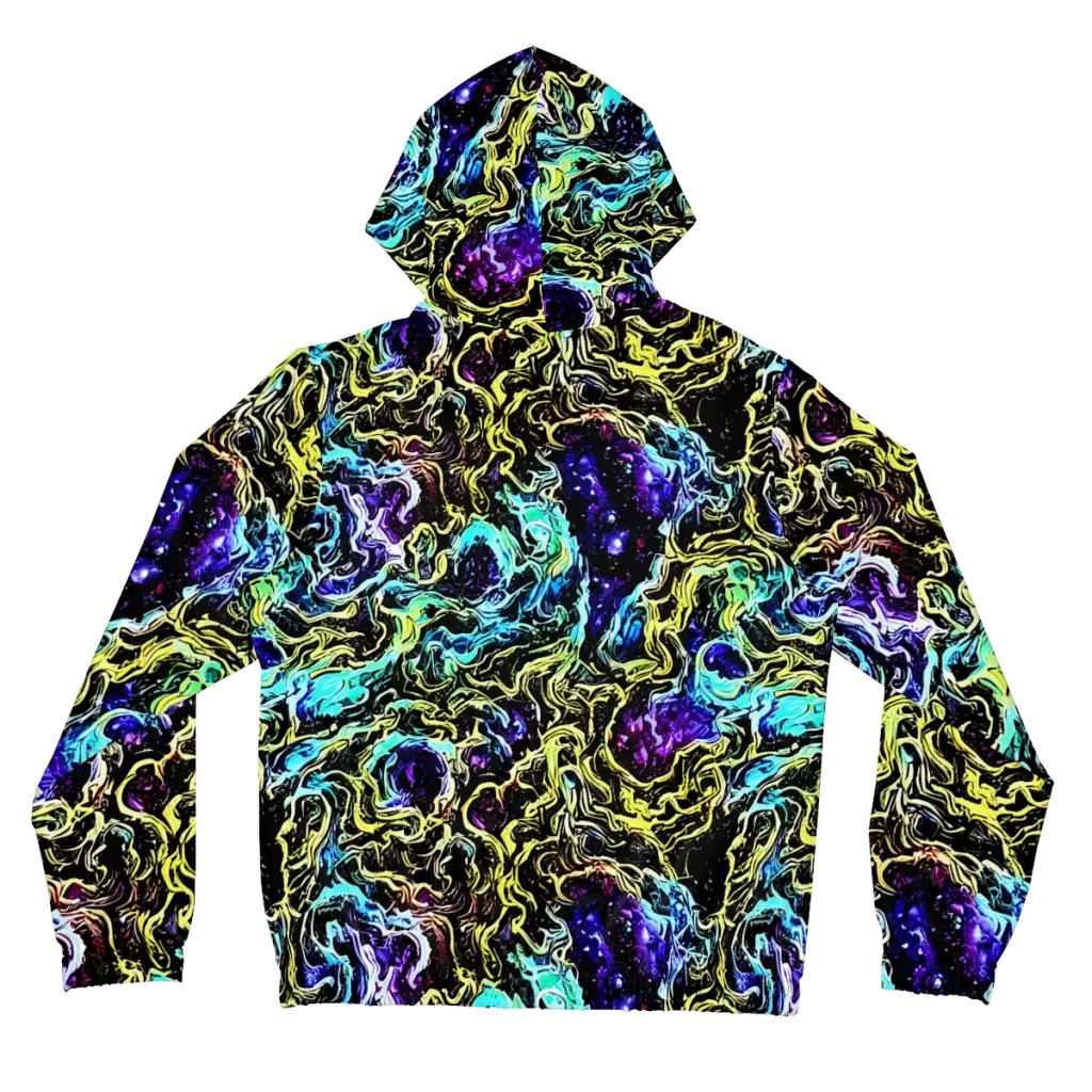 Nightwave Marble on Women's Full-Zip Hoodie — Back