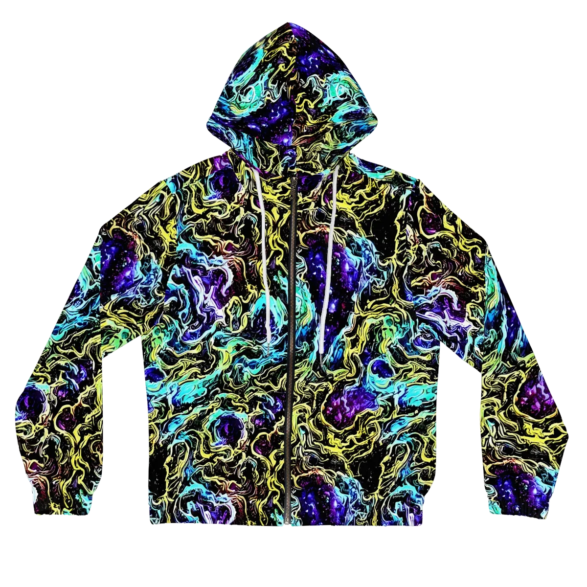 Nightwave Marble on Women's Full-Zip Hoodie — Front