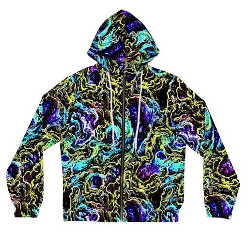 Nightwave Marble on a Women's Full-Zip Hoodie