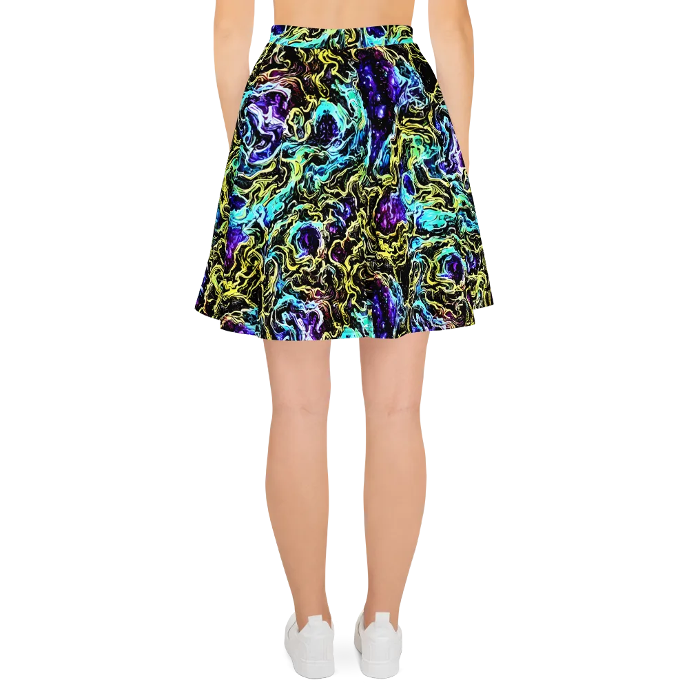 Nightwave Marble on Skater Skirt — Back