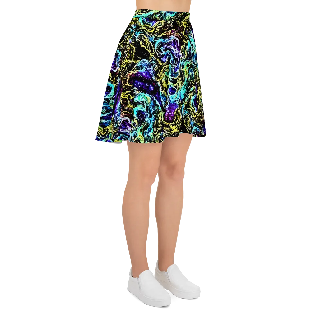 Nightwave Marble on Skater Skirt — Right