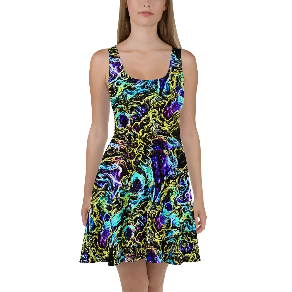 Nightwave Marble on Skater Dress — Front