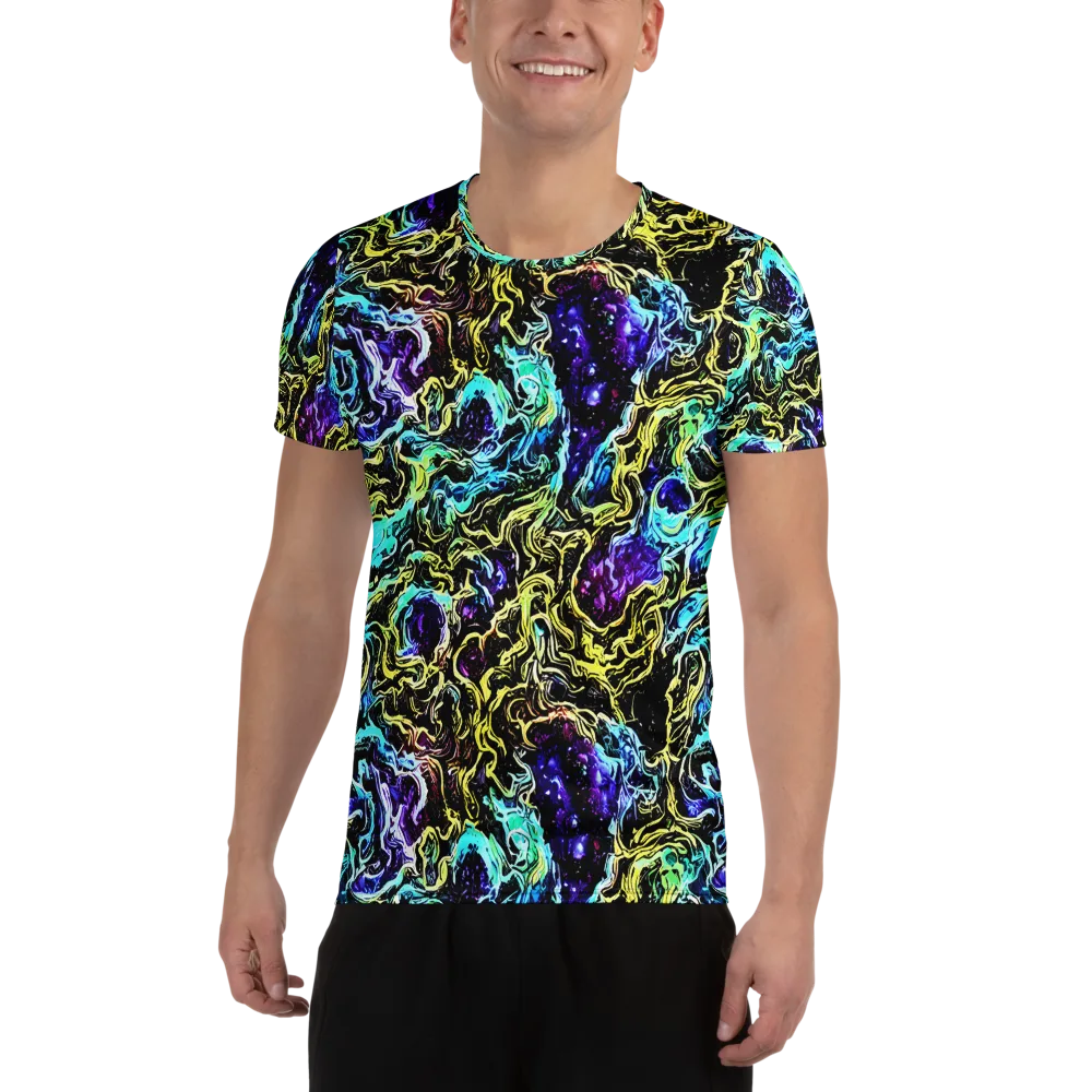 Nightwave Marble on Men's Athletic T-Shirt — Front