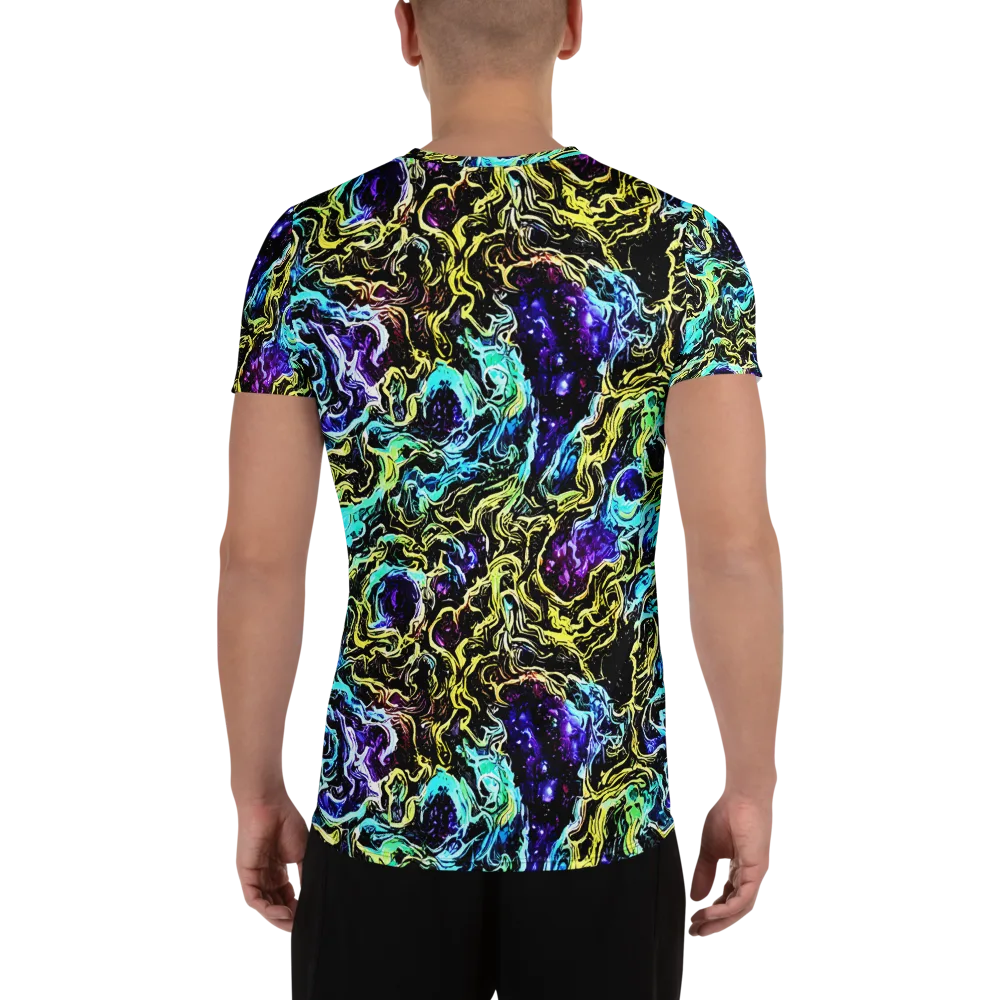 Nightwave Marble on Men's Athletic T-Shirt — Back