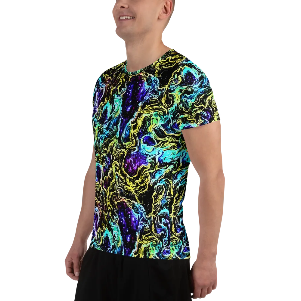 Nightwave Marble on Men's Athletic T-Shirt — Left
