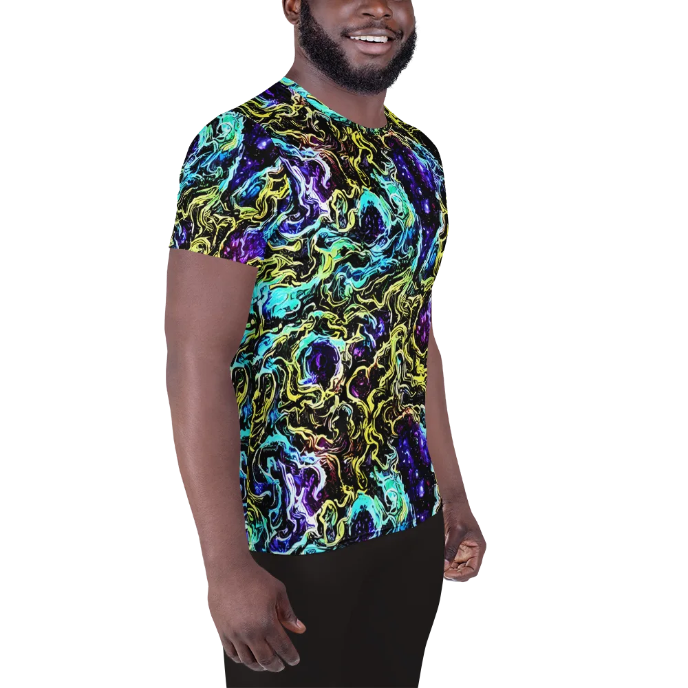 Nightwave Marble on Men's Athletic T-Shirt — Right