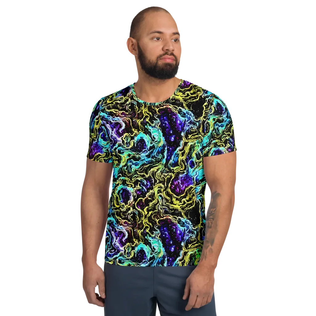 Nightwave Marble on Men's Athletic T-Shirt — Front
