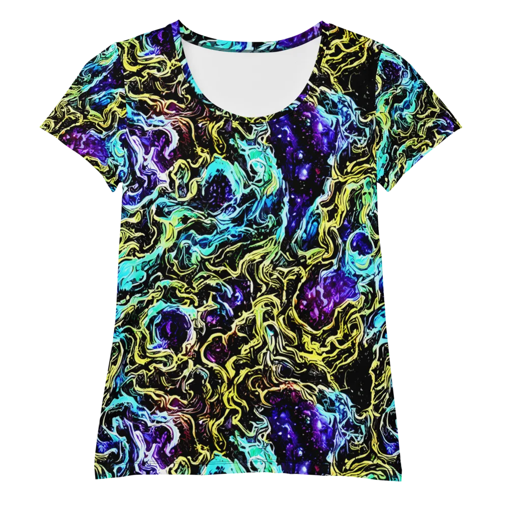 Nightwave Marble on Women's Athletic T-Shirt — Front