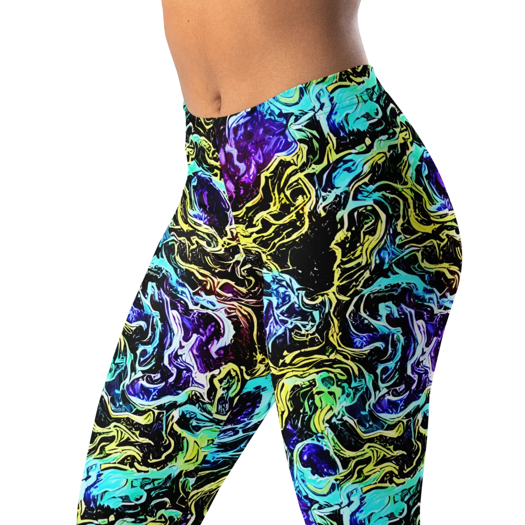 Nightwave Marble on Leggings — Left Front