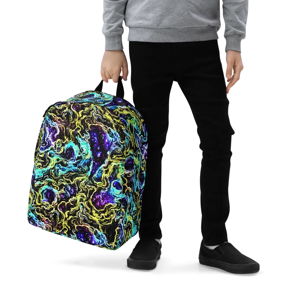 Nightwave Marble on Minimalist Backpack — Zoomed-in
