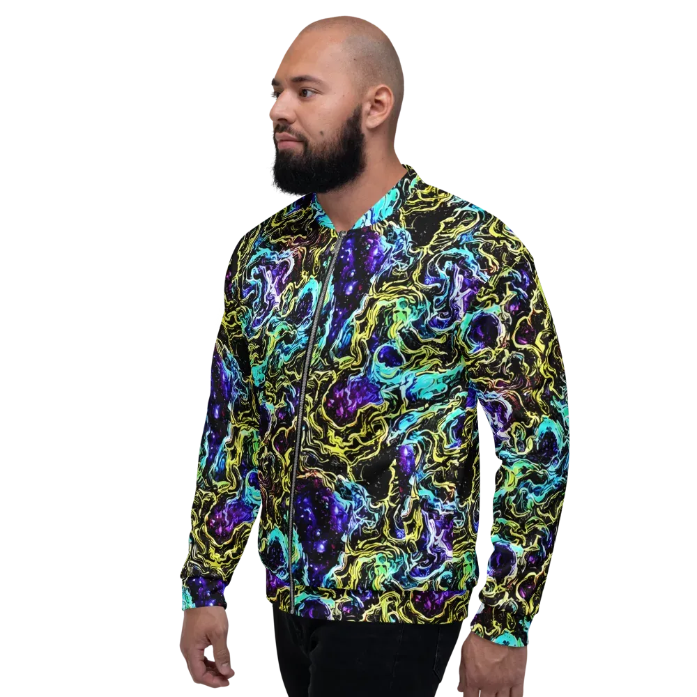 Nightwave Marble on Bomber Jacket — Left