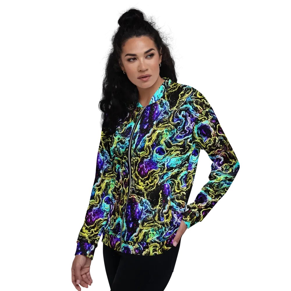 Nightwave Marble on Bomber Jacket — Left