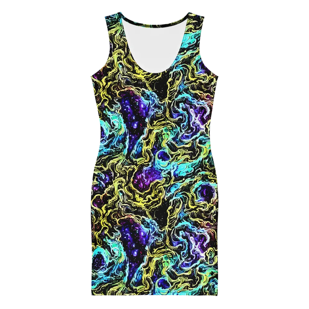 Nightwave Marble on Bodycon Dress — Front