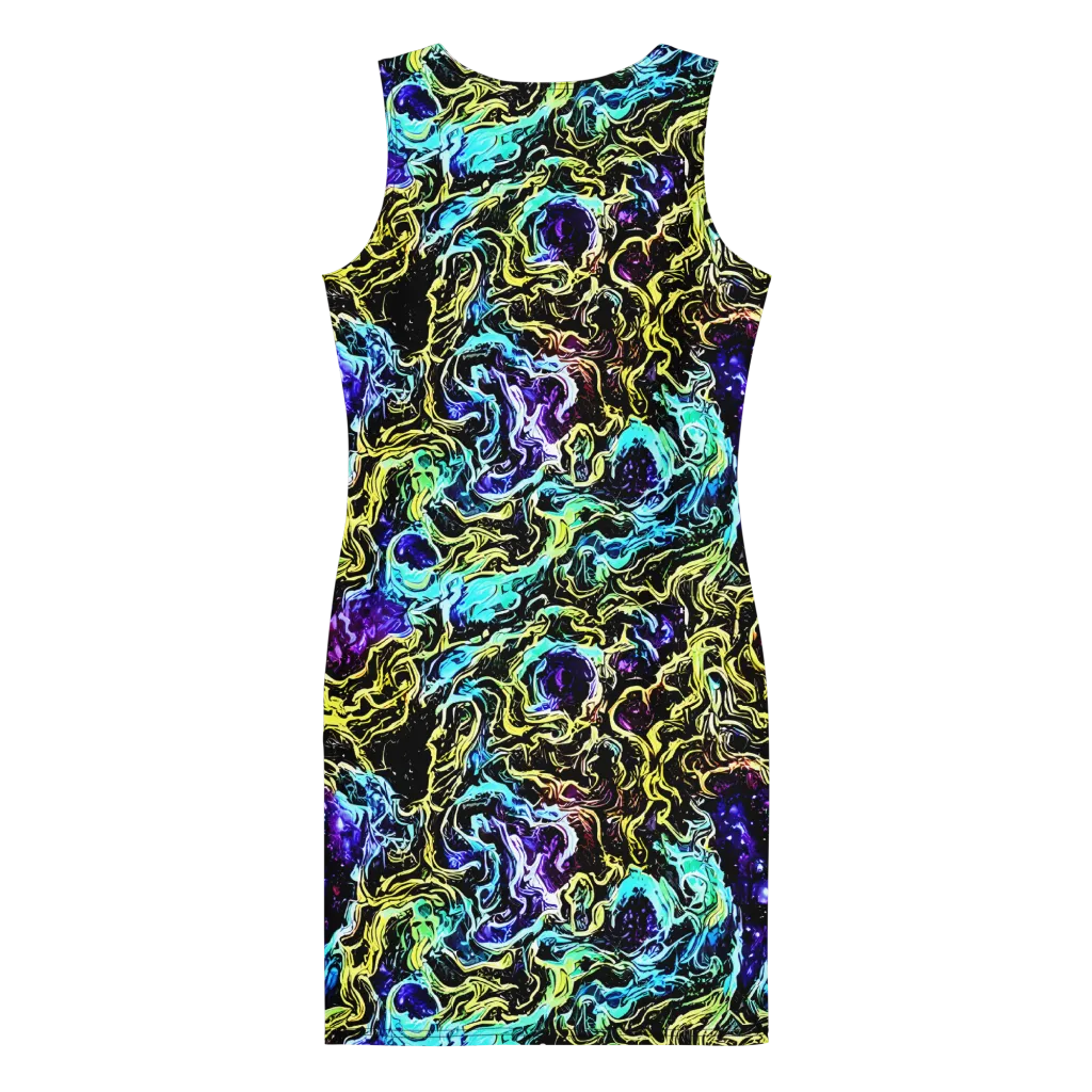 Nightwave Marble on Bodycon Dress — Back