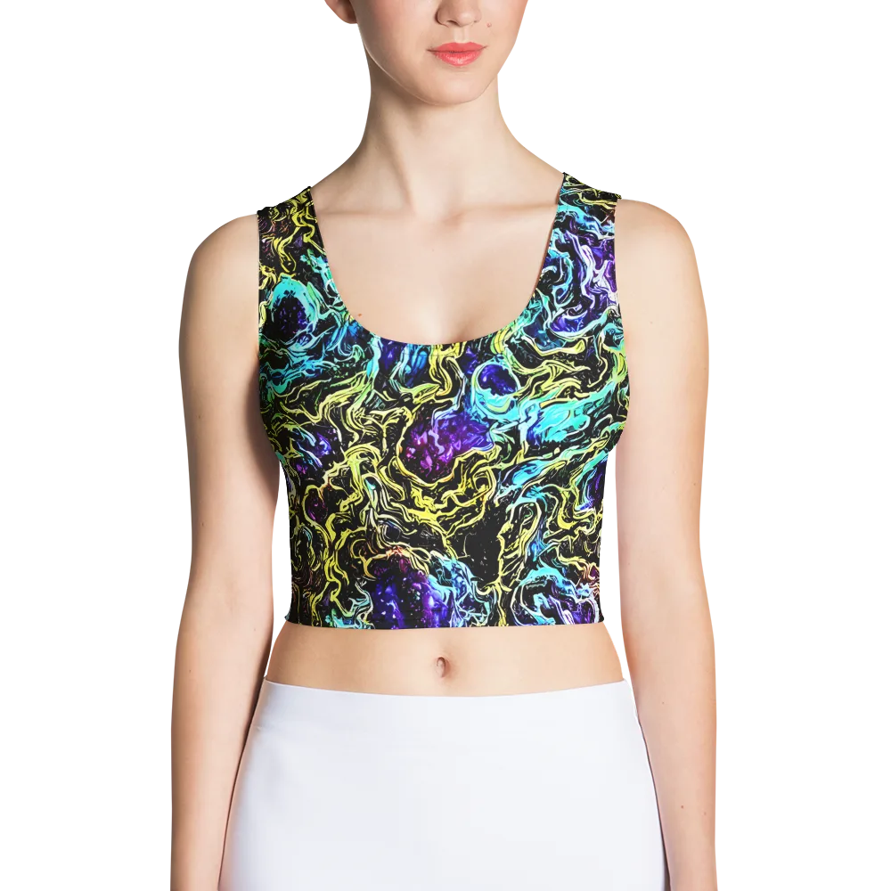 Nightwave Marble on Crop Top — Front
