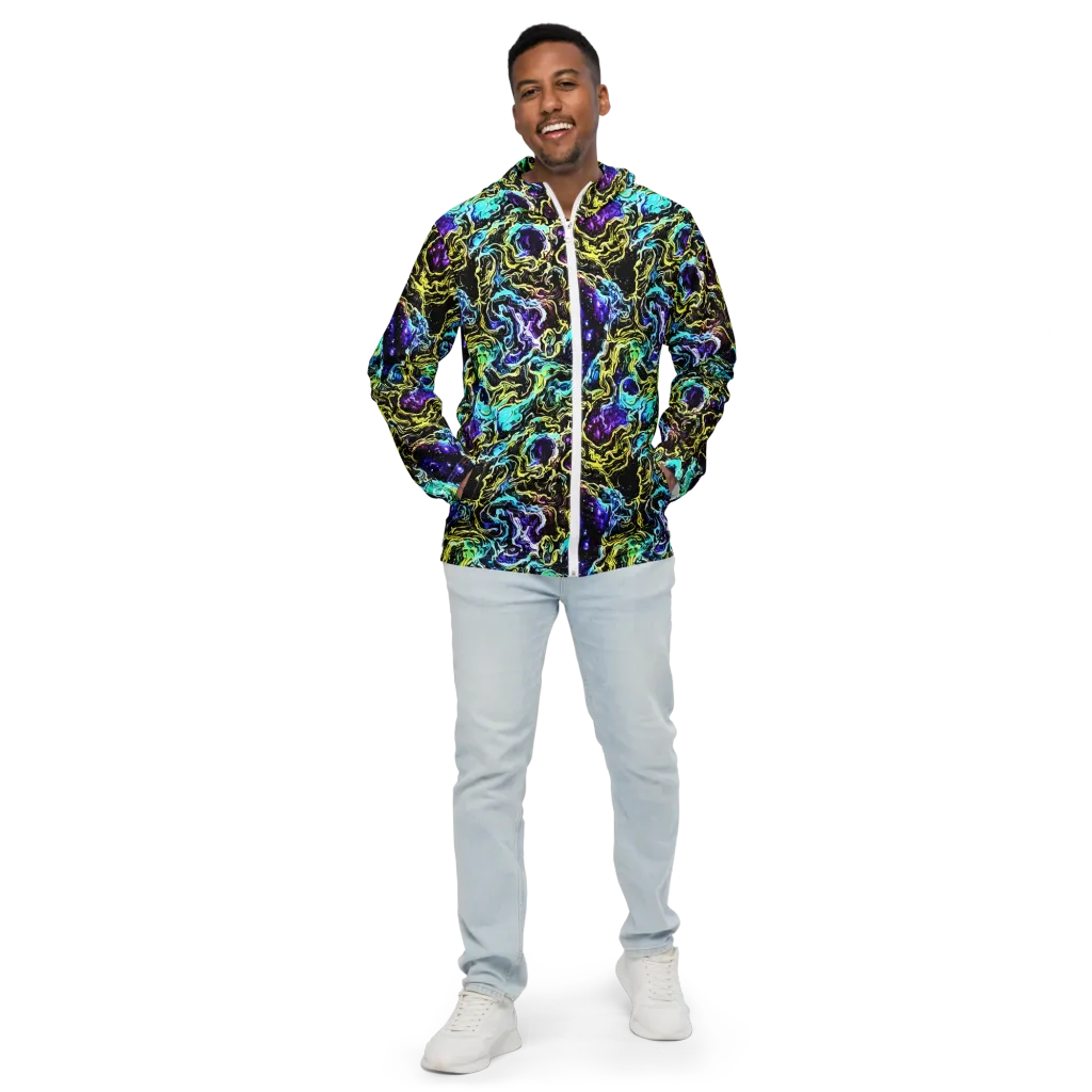 Nightwave Marble on Men's Windbreaker — Front