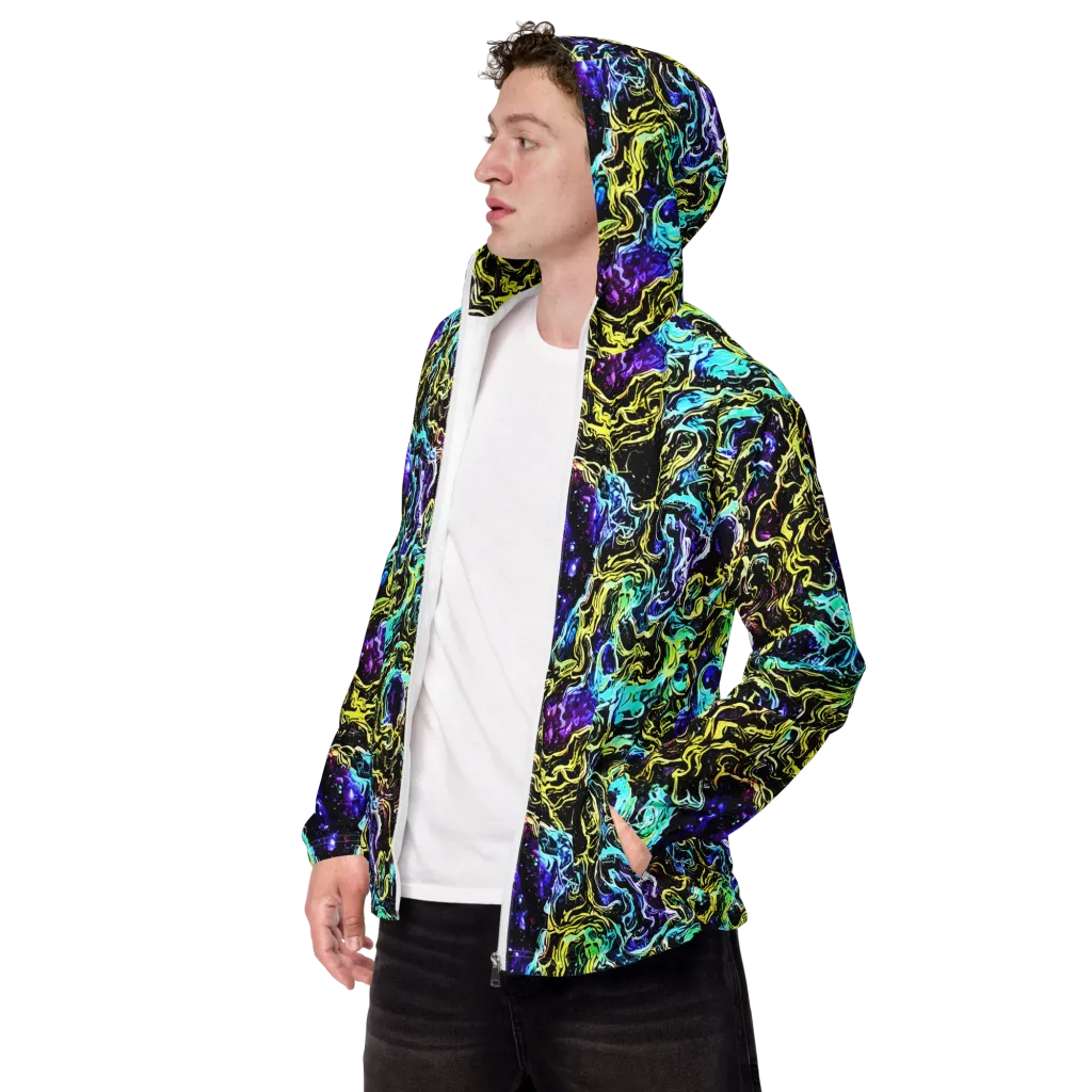 Nightwave Marble on Men's Windbreaker — Left Front