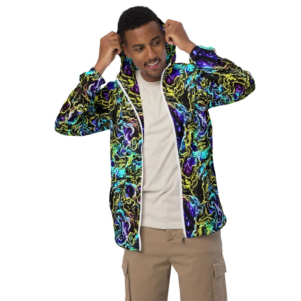 Nightwave Marble on Men's Windbreaker — Front