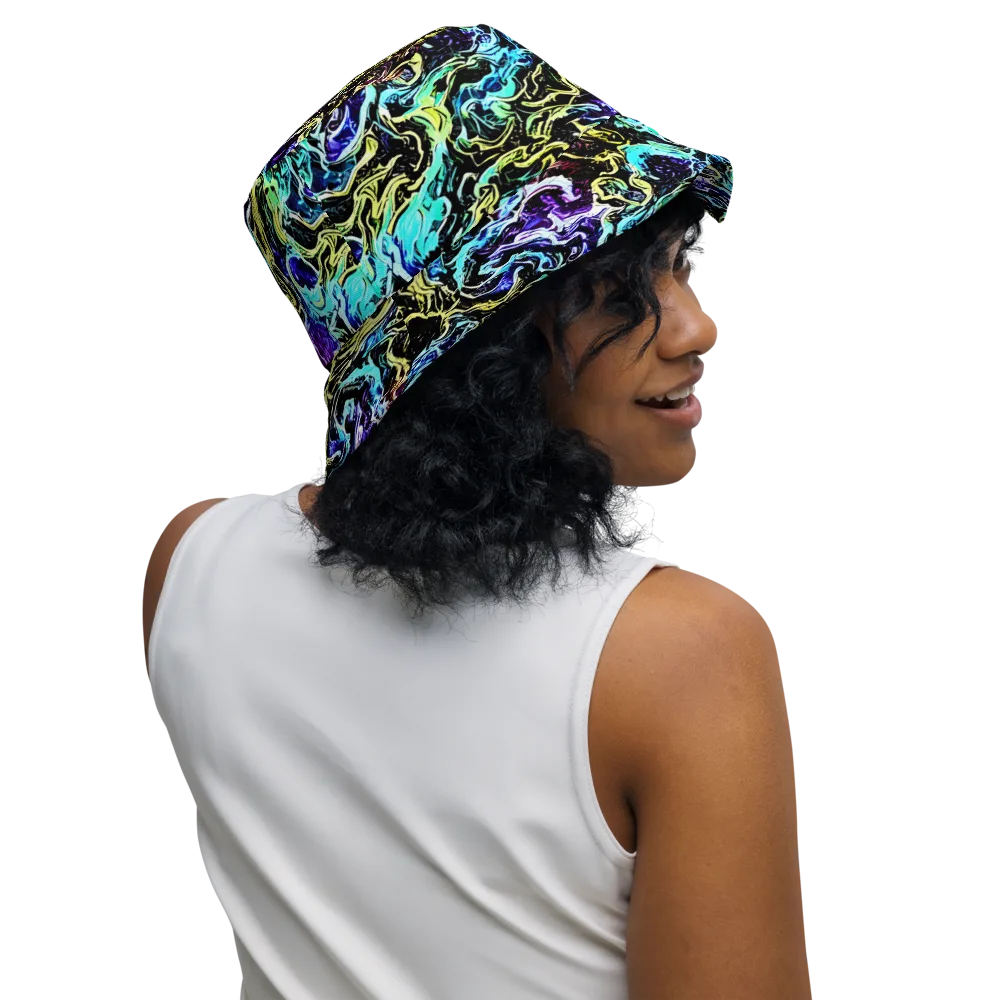 Nightwave Marble on Reversible Bucket Hat — Right Outside