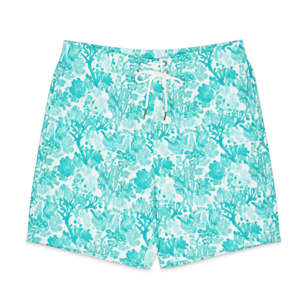 Turquoise Tangle on Men's Board Shorts — Front