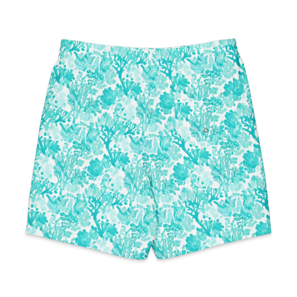 Turquoise Tangle on Men's Board Shorts — Back