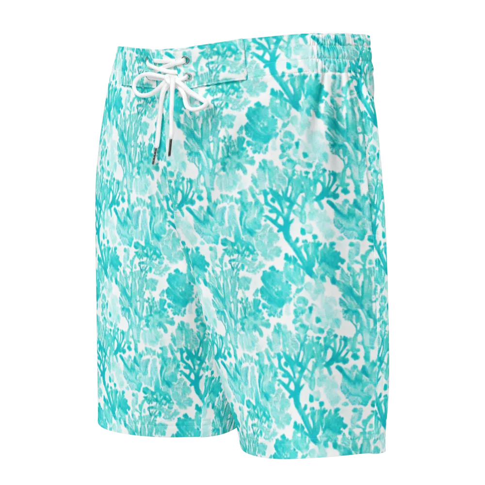 Turquoise Tangle on Men's Board Shorts — Front