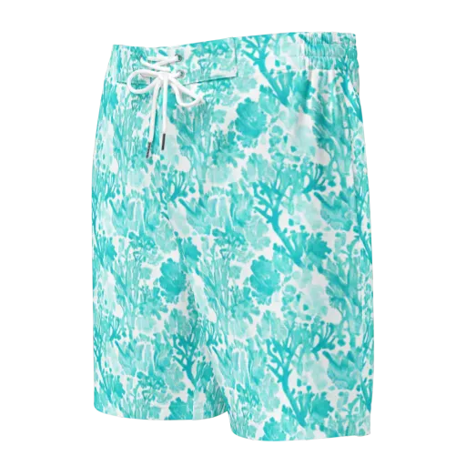 Turquoise Tangle on a Men's Board Shorts