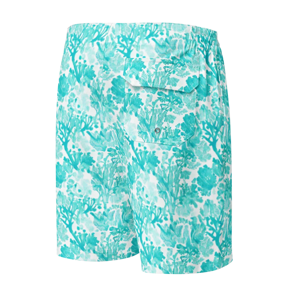 Turquoise Tangle on Men's Board Shorts — Back