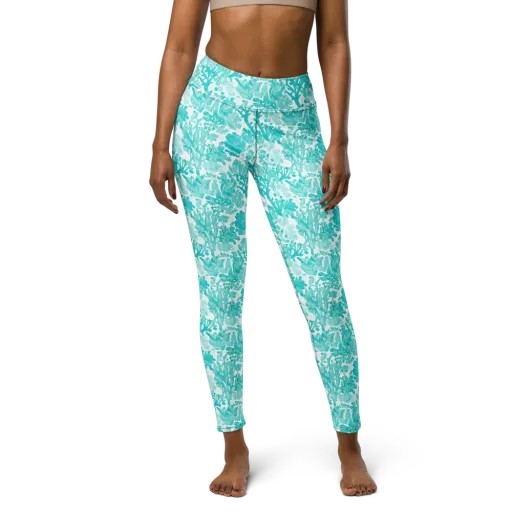 Turquoise Tangle on a Yoga Leggings