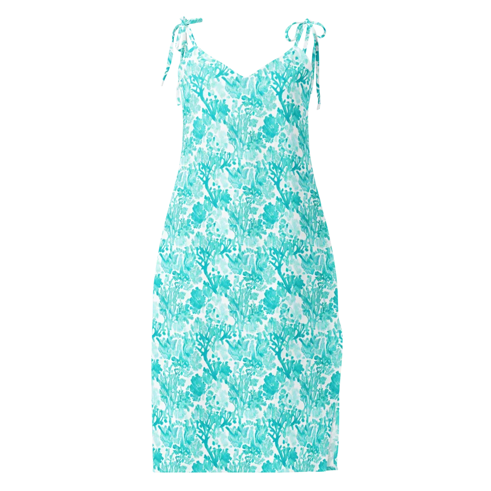 Turquoise Tangle on Slip Dress — Front