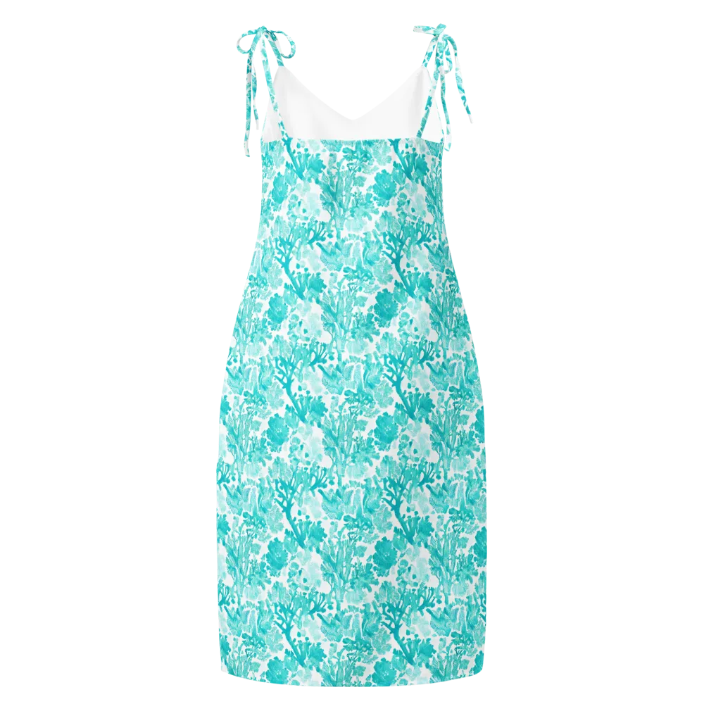 Turquoise Tangle on Slip Dress — Back