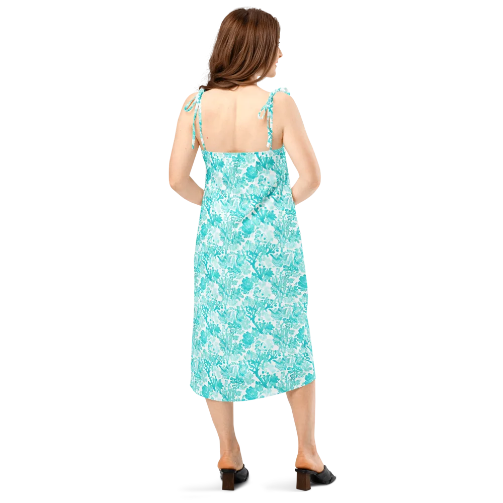 Turquoise Tangle on Slip Dress — Back