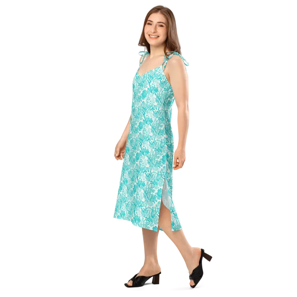 Turquoise Tangle on Slip Dress — Left Front