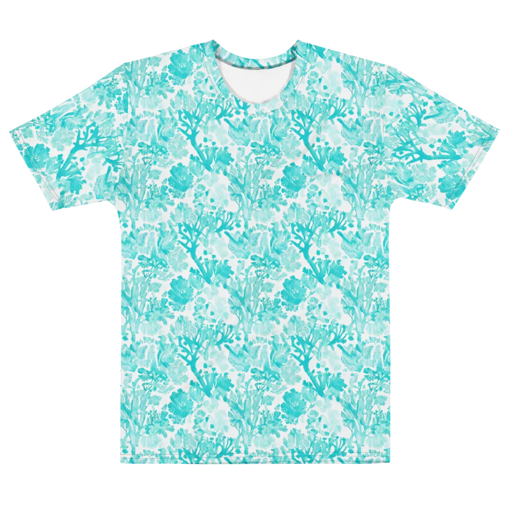 Turquoise Tangle on Men's Cotton Crew Neck T-Shirt — Front