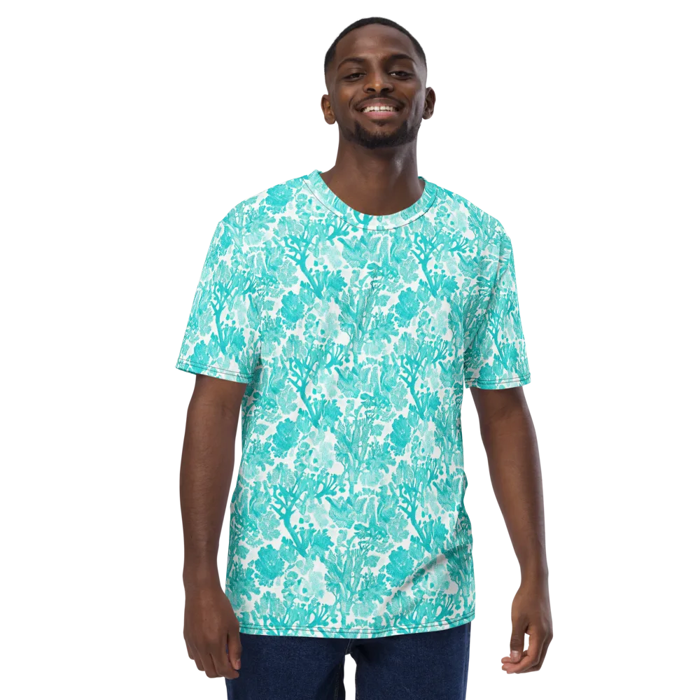 Turquoise Tangle on Men's Crew Neck T-Shirt — Front