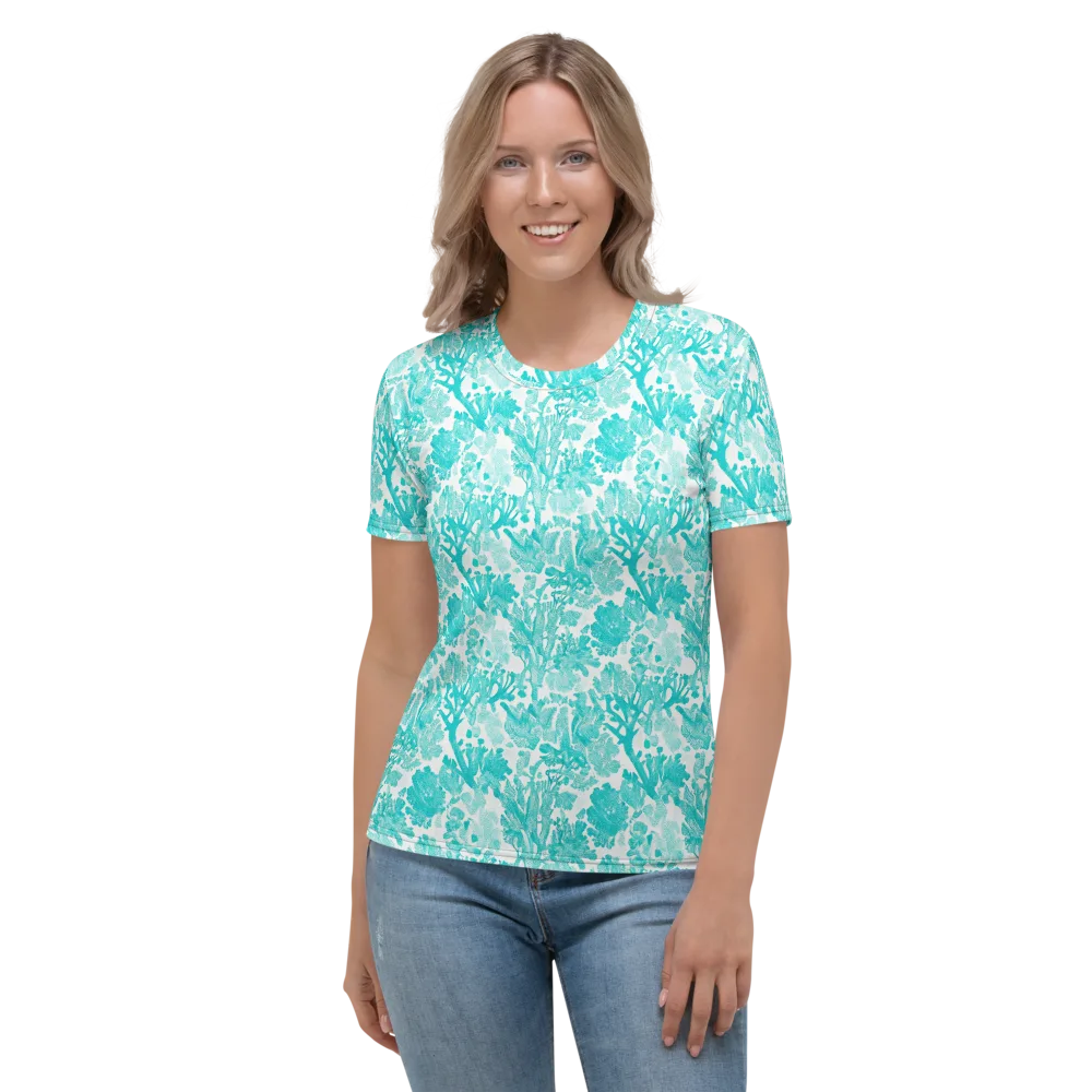 Turquoise Tangle on Women's Crew Neck T-Shirt — Front