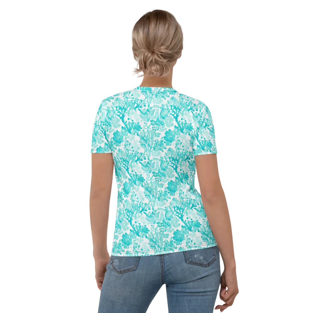 Turquoise Tangle on Women's Crew Neck T-Shirt — Back