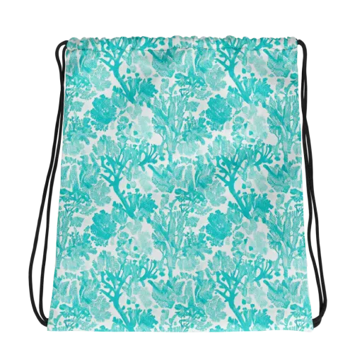 Turquoise Tangle on a Drawstring Bag