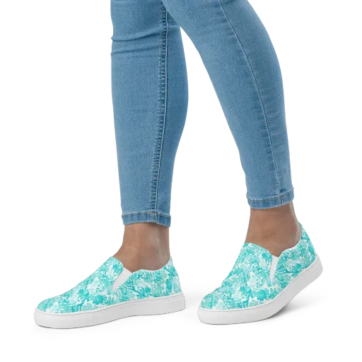 Turquoise Tangle on a Women's Slip-On Canvas Shoes