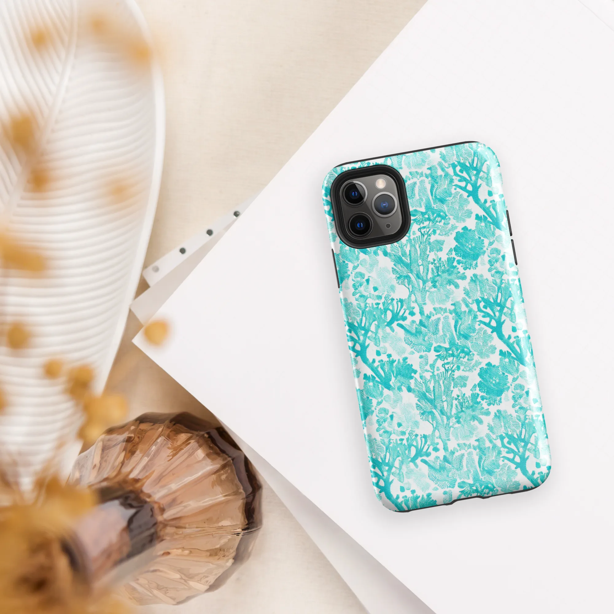 Turquoise Tangle on Tough Case for iPhone® — Front