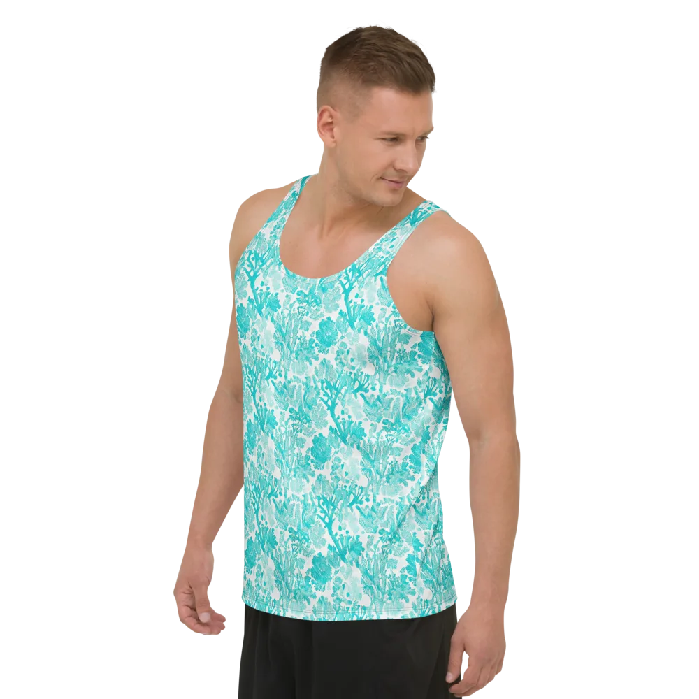 Turquoise Tangle on Men's Tank Top — Left Front