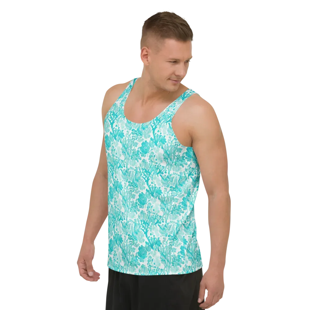 Turquoise Tangle on Men's Tank Top — Left Front