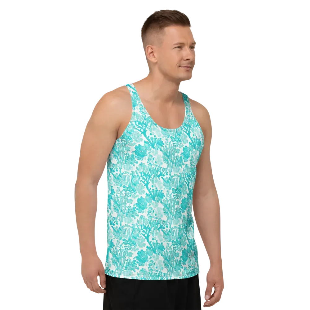 Turquoise Tangle on Men's Tank Top — Right Front