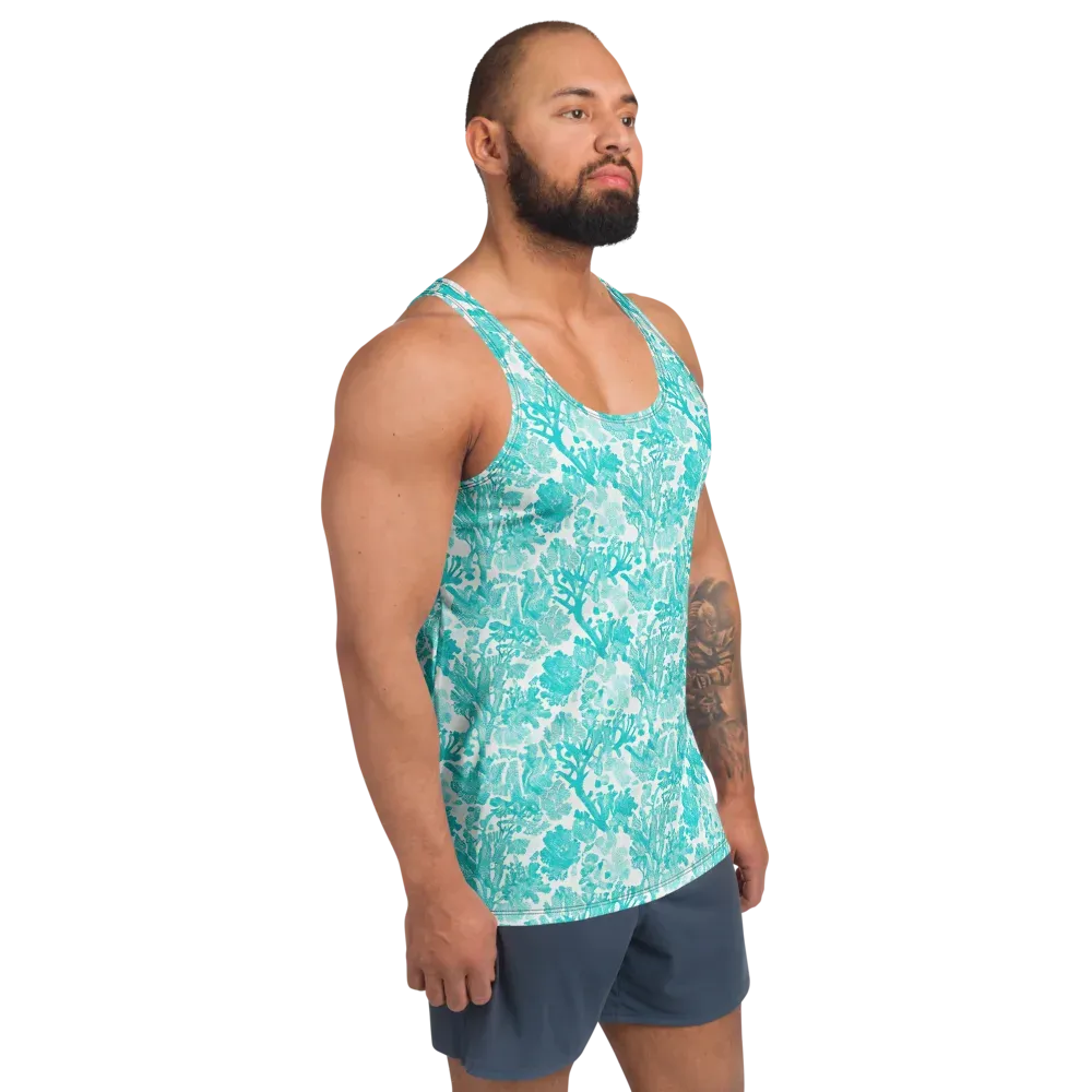 Turquoise Tangle on Men's Tank Top — Right Front