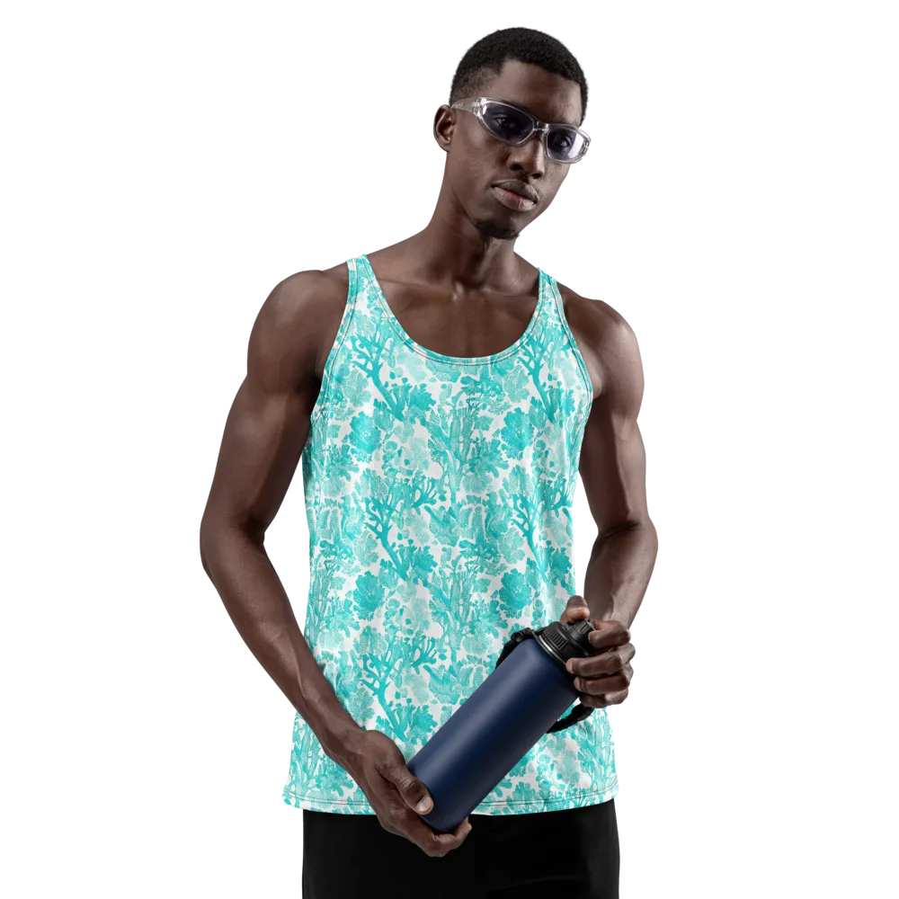 Turquoise Tangle on Men's Tank Top — Front