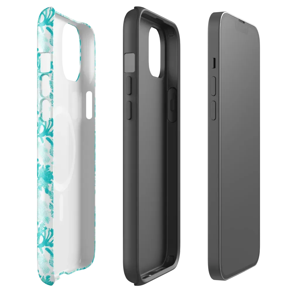Turquoise Tangle on MagSafe Tough Case for iPhone® — Front