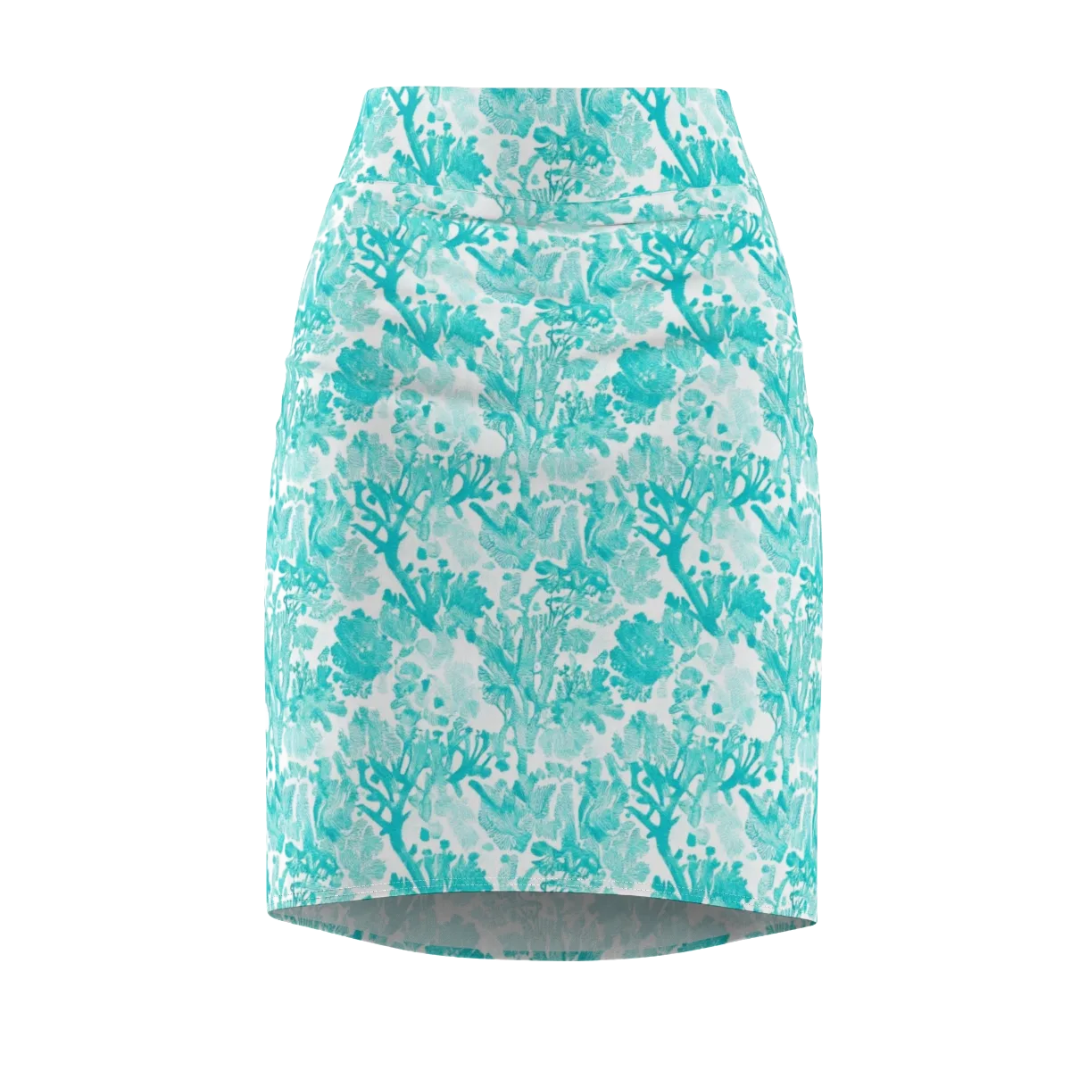 Turquoise Tangle on Pencil Skirt — Front