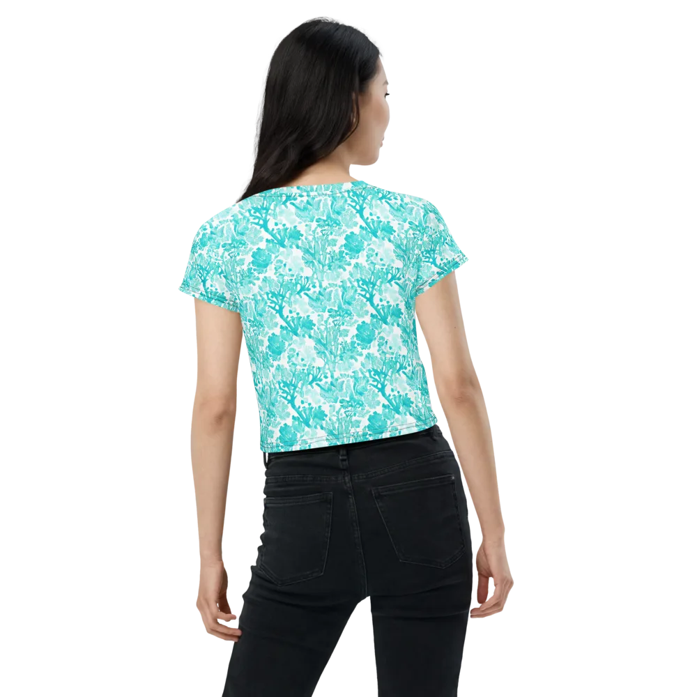 Turquoise Tangle on Crop Tee — Back